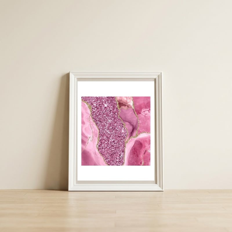 Agate Glitter Dazzle Texture 03 — framed, leaning against the wall
