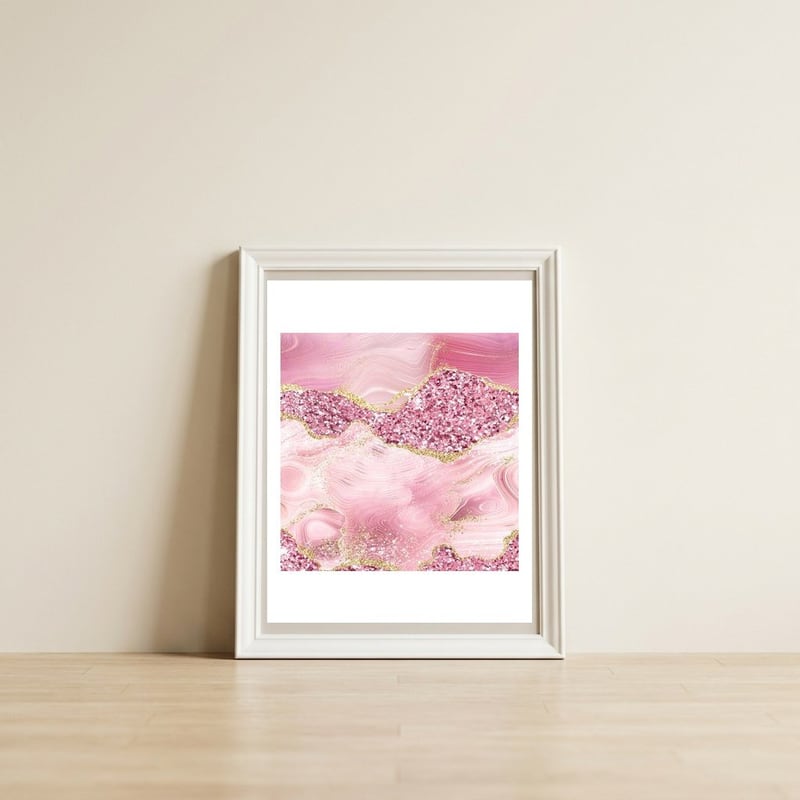Agate Glitter Dazzle Texture 07 — framed, leaning against the wall