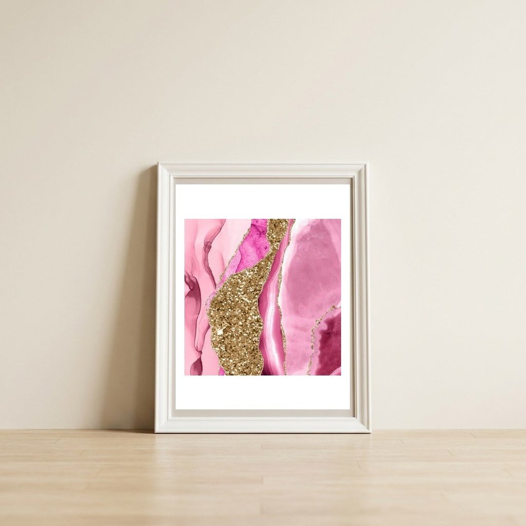 Agate Glitter Dazzle Texture 10  — framed, leaning against the wall