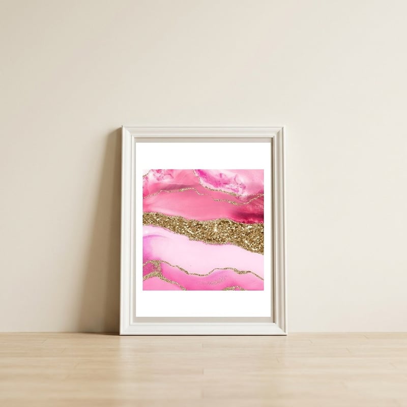 Agate Glitter Dazzle Texture 14 — framed, leaning against the wall