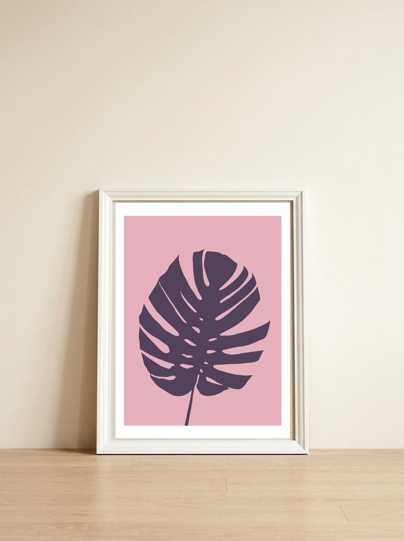 Monstera Deliciosa III — framed, leaning against the wall