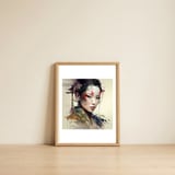 warrior-geisha-portrait — framed, leaning against the wall thumbnail