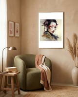 warrior-geisha-portrait framed in a tender room thumbnail