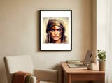 golden-warrior-woman-portrait framed in a focused room thumbnail
