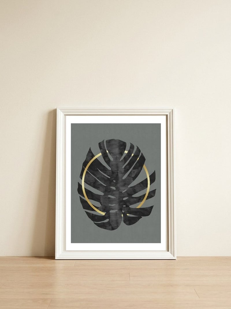 Monstera Deliciosa I — framed, leaning against the wall