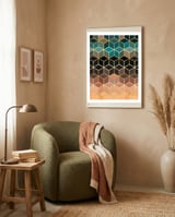 Colorful and golden pattern III framed in a tender room thumbnail