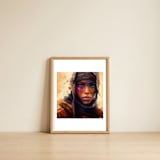 desert-colors-tuareg-woman-portrait — framed, leaning against the wall thumbnail
