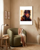desert-colors-tuareg-woman-portrait framed in a tender room thumbnail