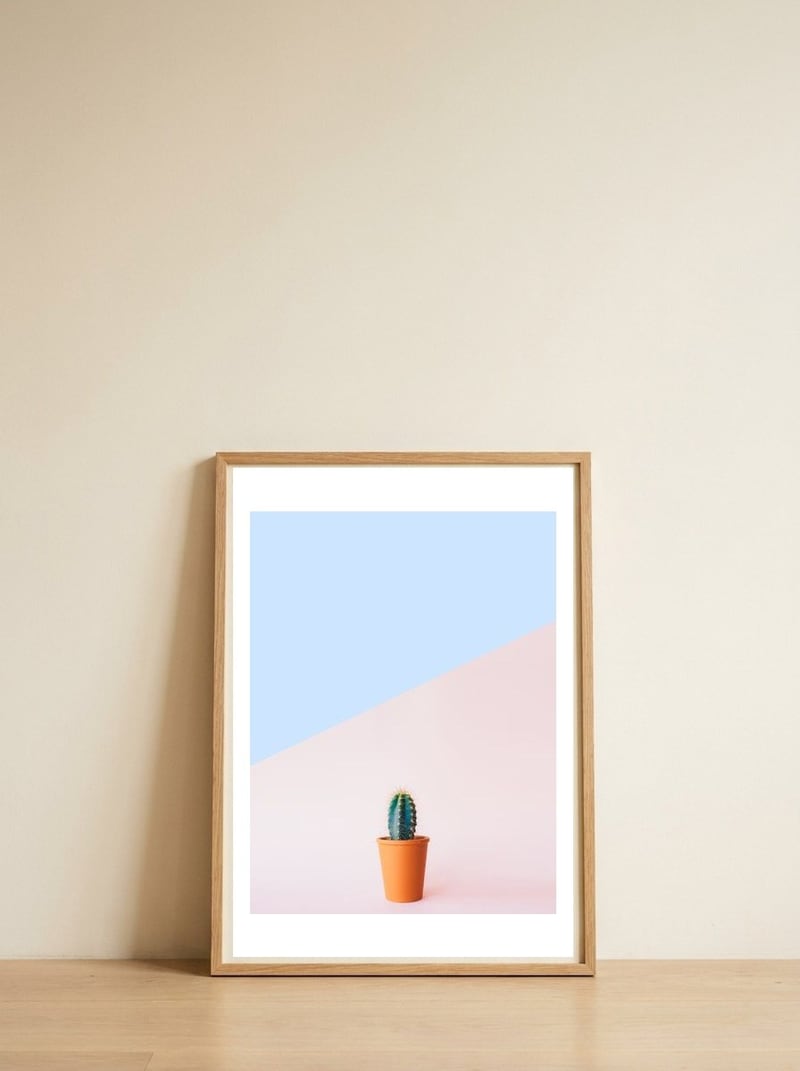 Botanic and Geometric IV — framed, leaning against the wall