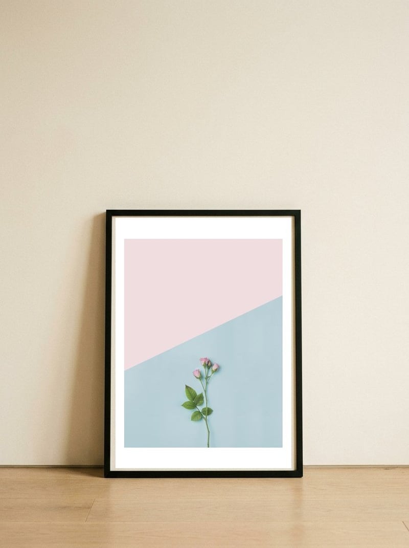 Botanic and Geometric II — framed, leaning against the wall