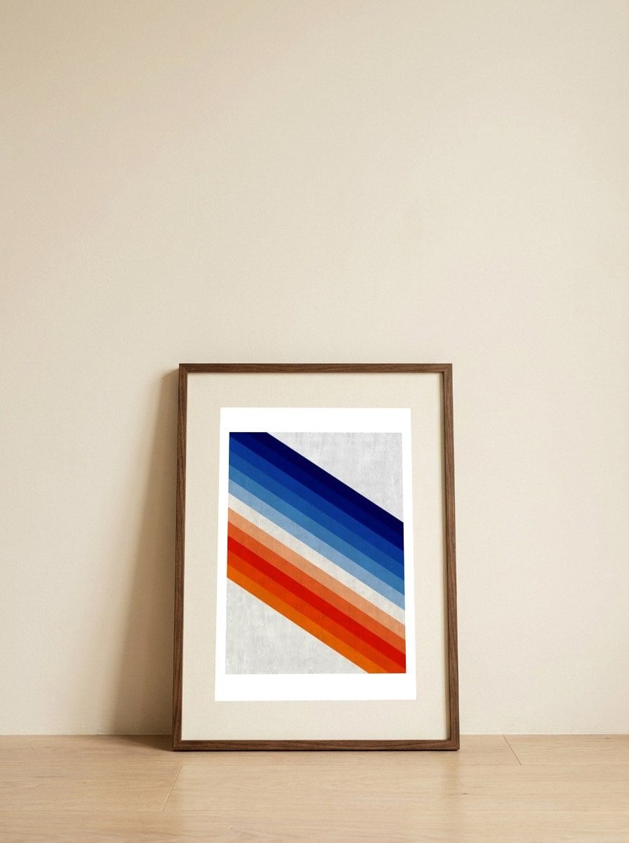 Gradient bands — framed, leaning against the wall