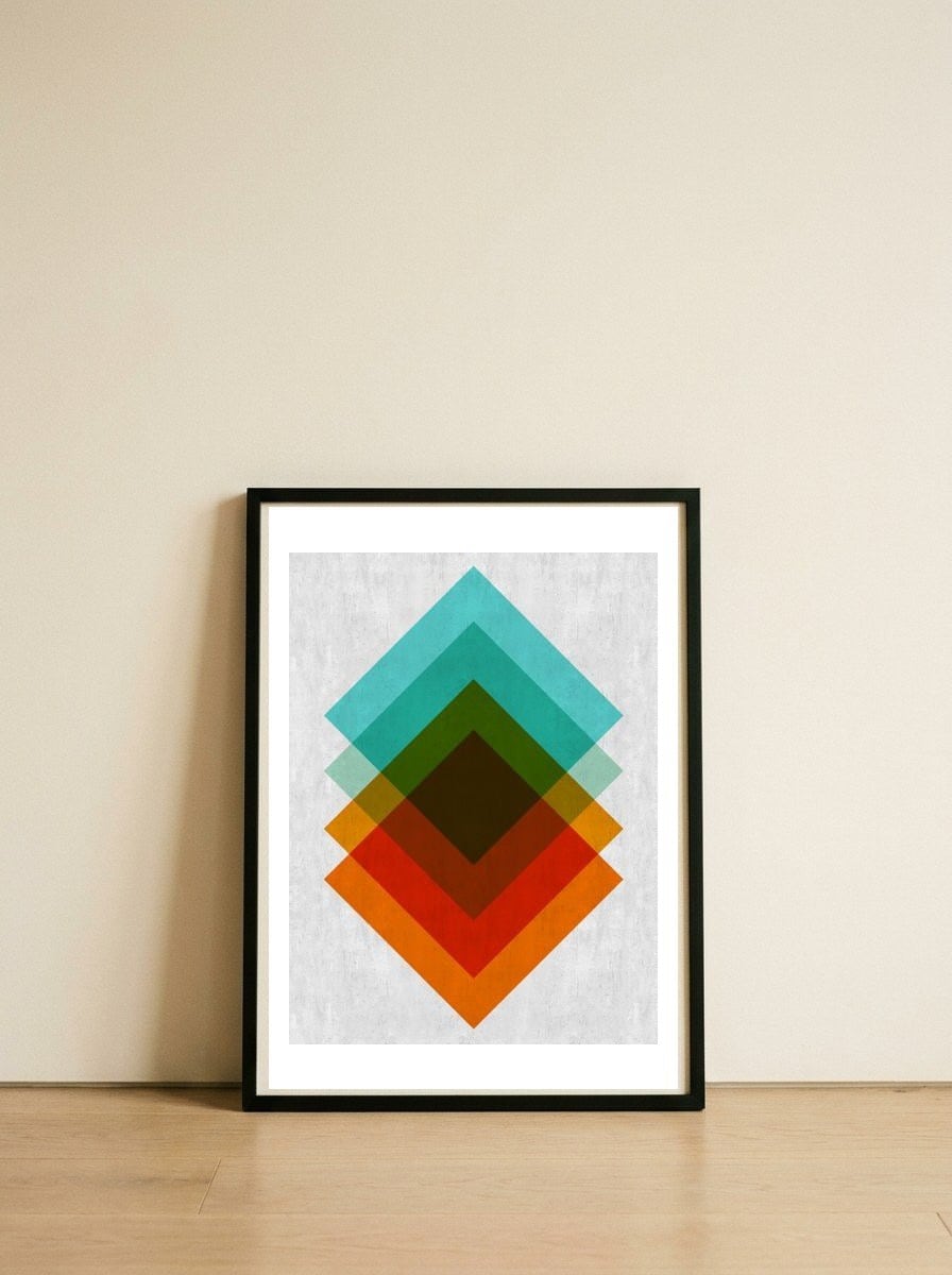 Squares gradients — framed, leaning against the wall