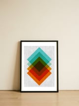 Squares gradients — framed, leaning against the wall thumbnail