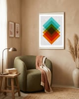 Squares gradients framed in a tender room thumbnail