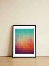 Geometric Sunset — framed, leaning against the wall thumbnail