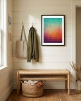 Geometric Sunset framed in a relaxed room thumbnail
