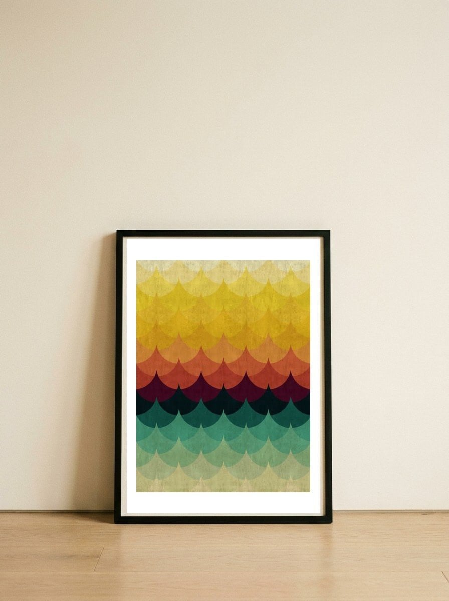 Colorful Waves — framed, leaning against the wall