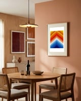 Orange and blue gradient IV framed in a intimate room thumbnail