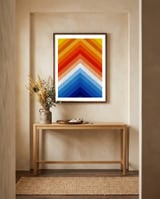 Orange and blue gradient IV framed in a welcoming room thumbnail