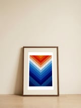 Orange and blue gradient III — framed, leaning against the wall thumbnail