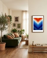 Orange and blue gradient III framed in a grounding room thumbnail