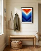 Orange and blue gradient III framed in a relaxed room thumbnail