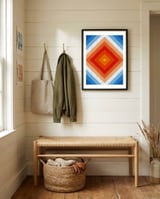 Orange and blue gradient II framed in a relaxed room thumbnail