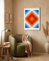 Orange and blue gradient II framed in a tender room thumbnail