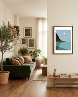 Geometric landscape IX framed in a grounding room thumbnail