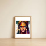 fiery-gaze-hindu-portrait — framed, leaning against the wall thumbnail