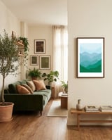 Geometric landscape V framed in a grounding room thumbnail