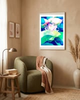 Watercolor Lotus framed in a tender room thumbnail