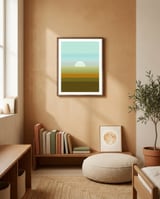 Geometric landscape XV framed in a gentle room thumbnail