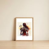 scarlet-archer-warrior — framed, leaning against the wall thumbnail