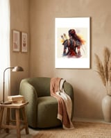 scarlet-archer-warrior framed in a tender room thumbnail