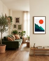 Geometric landscape XII framed in a grounding room thumbnail