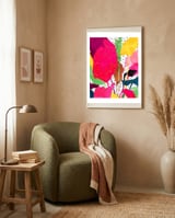 Modern Botanical, Nature Plants Tropical Jungle Garden, Eclectic Pop Of Color Glitter Gold Bohemian Graphic framed in a tender room thumbnail