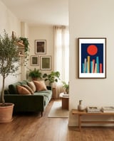 Geometric landscape XXVI framed in a grounding room thumbnail