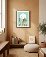 Geometric landscape XXV framed in a gentle room thumbnail