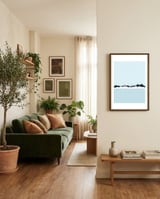 Geometric landscape XXI framed in a grounding room thumbnail