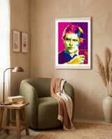 Alain Delon Retro Art WPAP framed in a tender room thumbnail