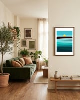 Geometric landscape XX framed in a grounding room thumbnail