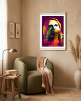 Kurt Cobain Grunge Music Pop Art WPAP framed in a tender room thumbnail