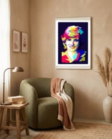 Lady Diana Princes Of Wales Pop Art WPAP framed in a tender room thumbnail