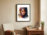tuareg-woman-freckled-gaze framed in a focused room thumbnail