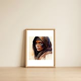 tuareg-woman-profile-with-indigo-marks — framed, leaning against the wall thumbnail