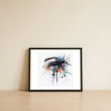 aqua-gaze-watercolor-eye-portrait — framed, leaning against the wall thumbnail