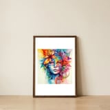 tropical-bloom-watercolor-portrait — framed, leaning against the wall thumbnail