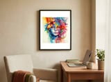 tropical-bloom-watercolor-portrait framed in a focused room thumbnail