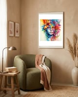 tropical-bloom-watercolor-portrait framed in a tender room thumbnail